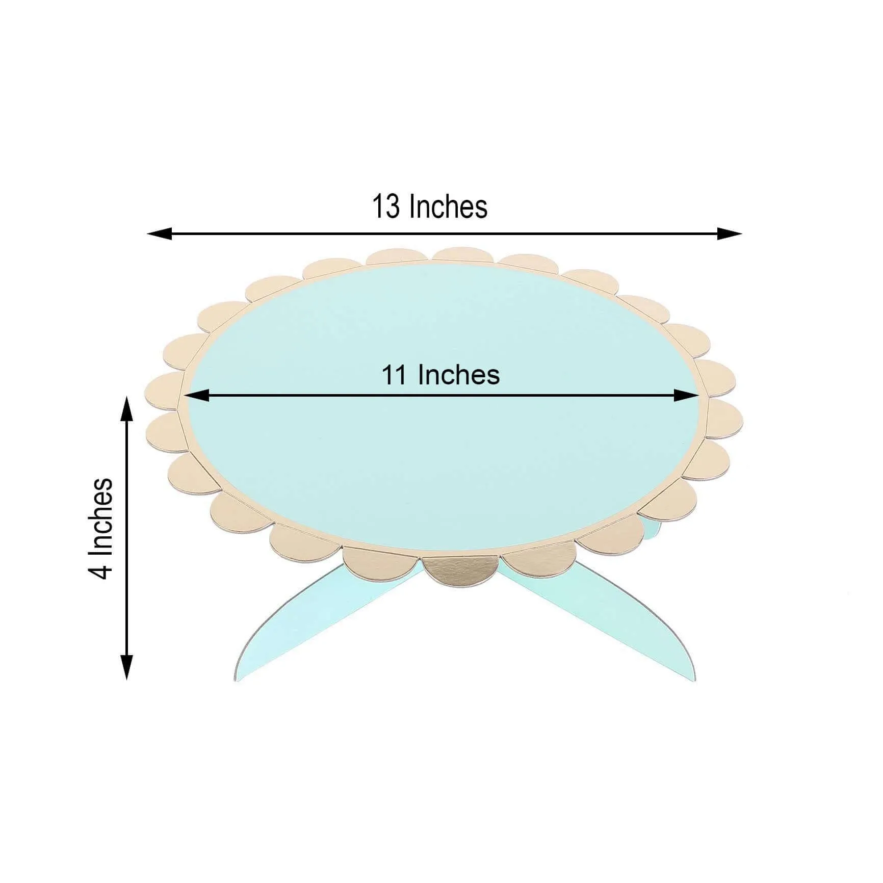 1-Tier Gold/Mint Cardboard Cupcake Dessert Cake Stand Holder 13"