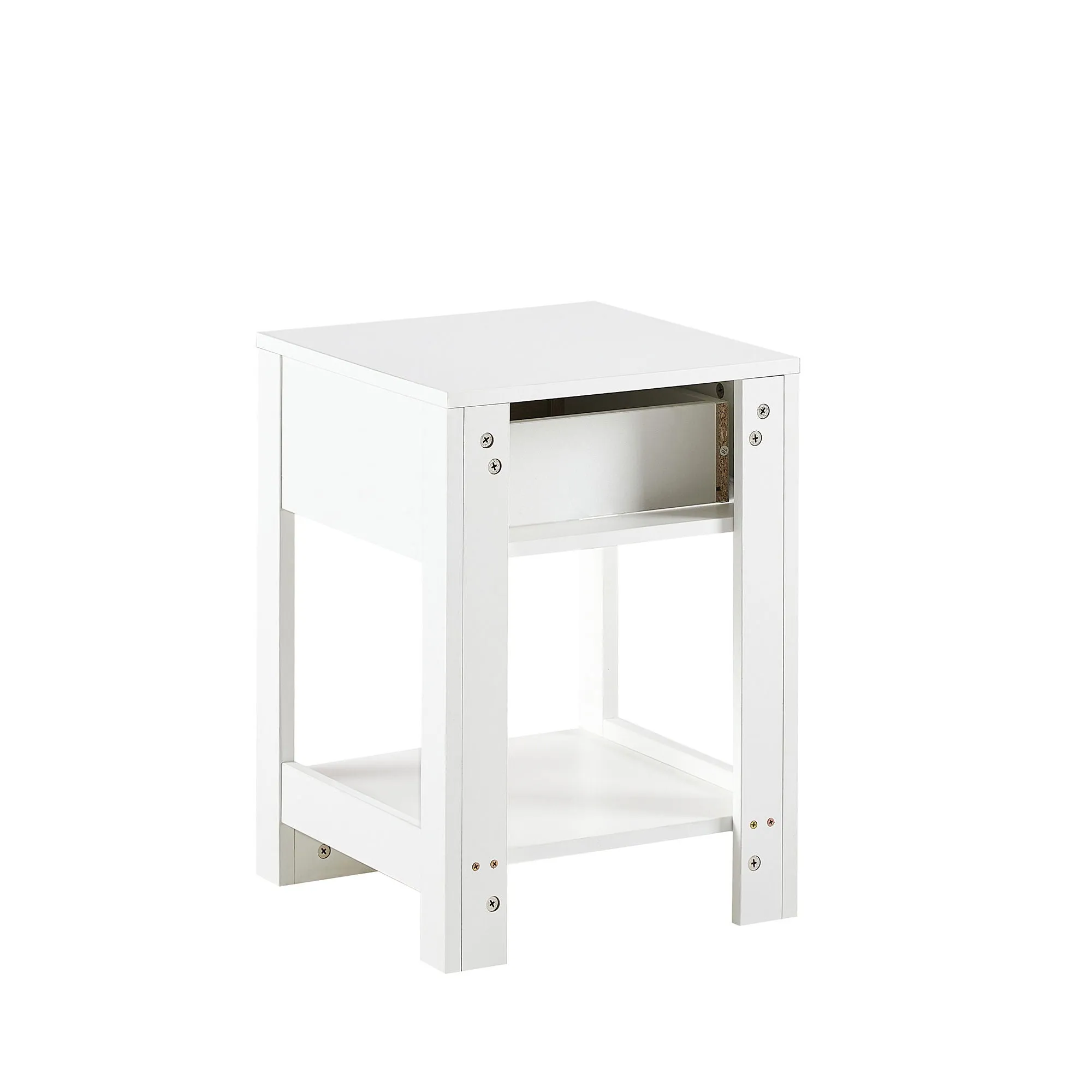 15.75" Rattan End Table With Drawer, Modern Nightstand, Side Table For Living Room, Bedroom