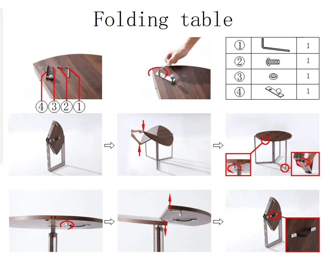 43" Folding Table Multi-Use in Chocolate