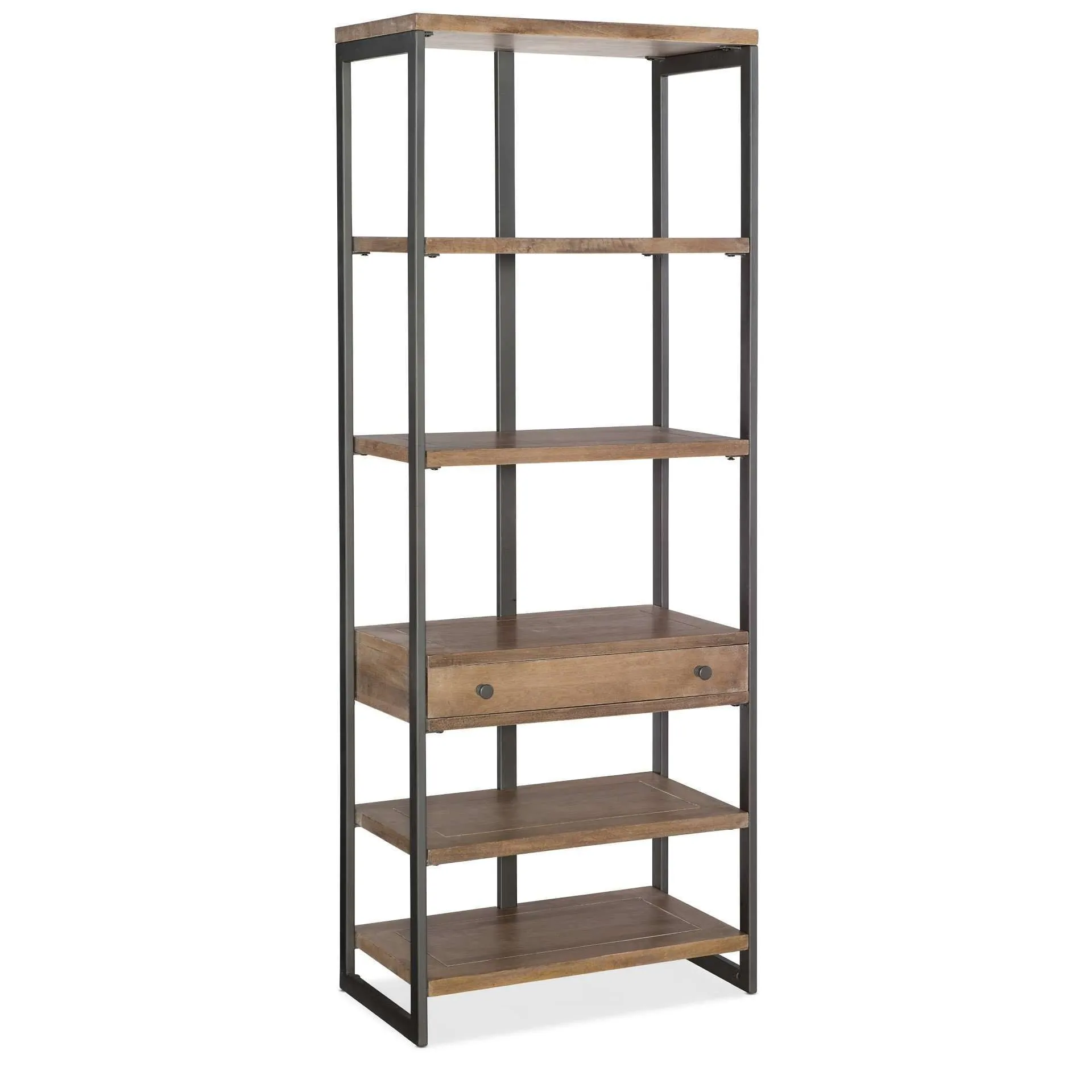 5681 Stylish Bookcase with Durable Mango Wood and Metal Frame | Perfect for Home Office Storage