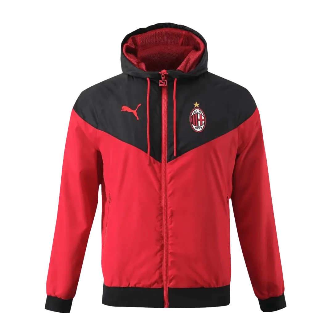 AC Milan Windbreaker Hoodie Jacket Red 2023/24