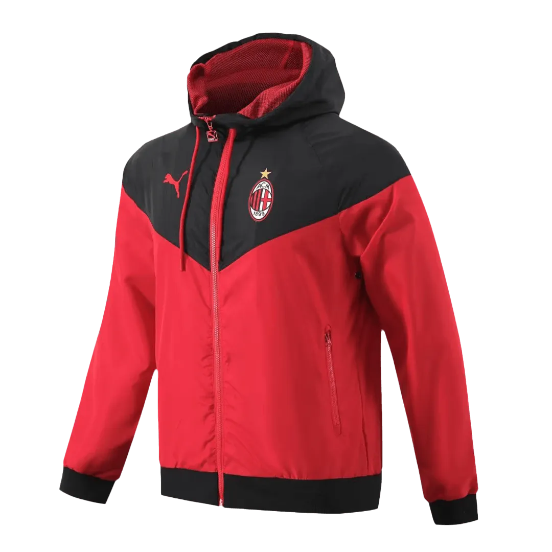 AC Milan Windbreaker Hoodie Jacket Red 2023/24