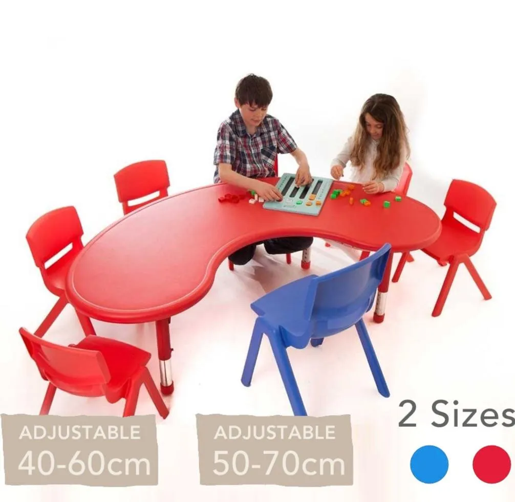 Adjustable Horseshoe Poly Table All Colours & Heights