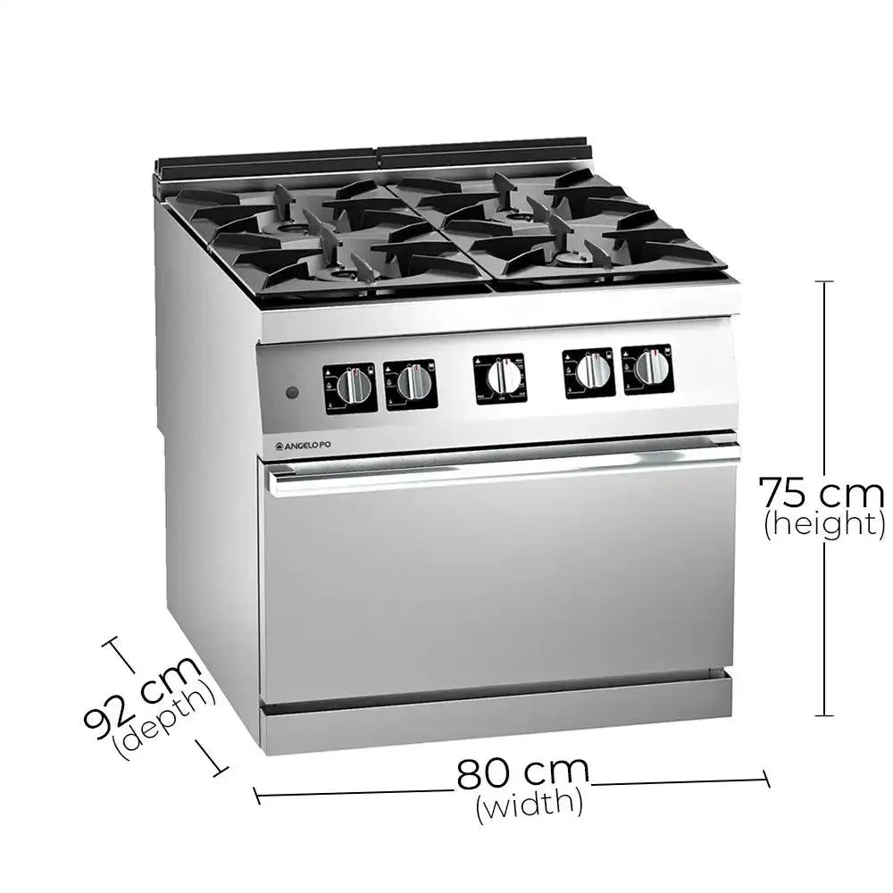 Angelo PO 1N1FAAG Gas Cooking Range 42 kW 4 Burners, 80 X 92 X 75 cm