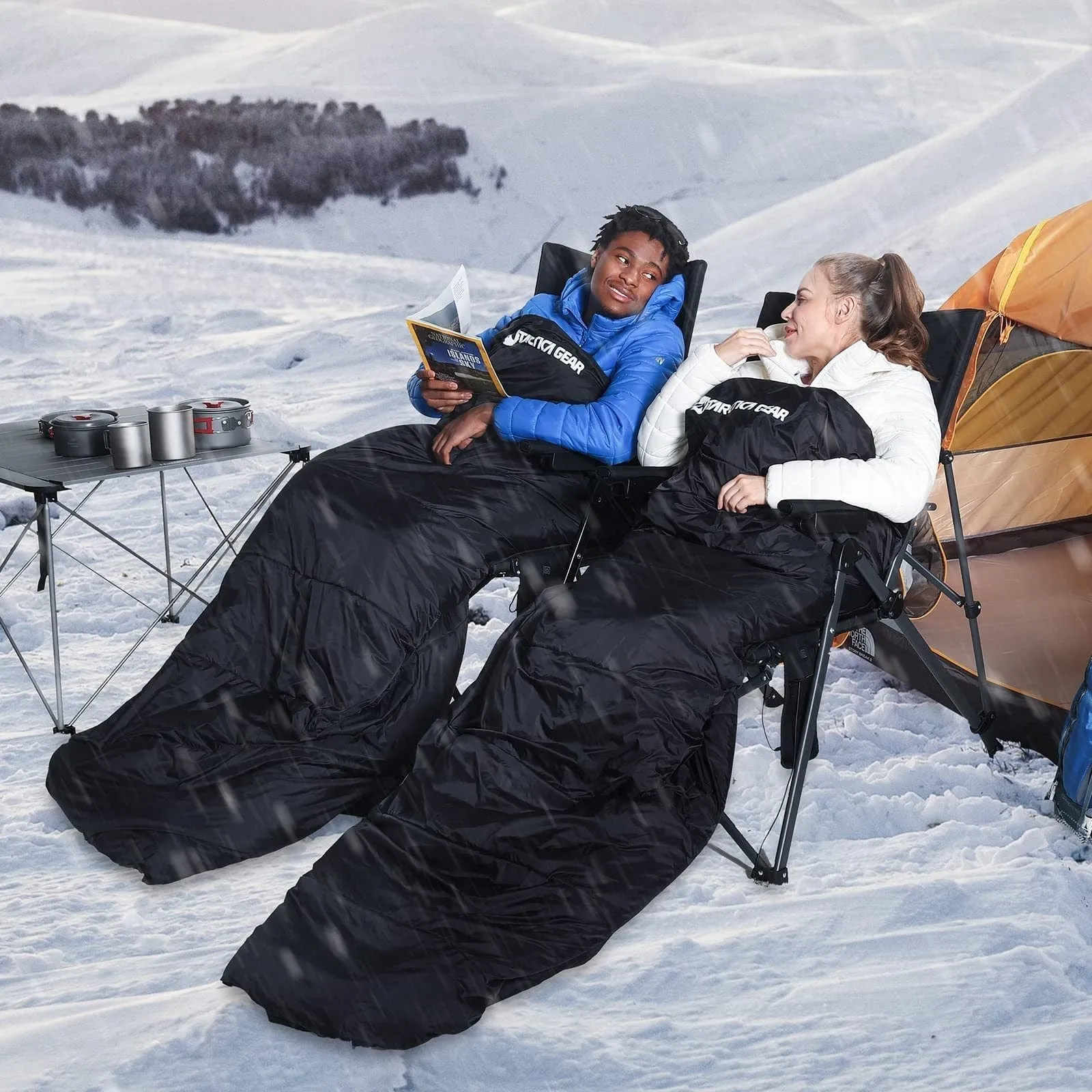 Antarctica Gear Heated Sleeping Bag For Adults 3 - With 16000mah 12v Battery Pack - Cold Weather Sleeping Bag For All Season Hiking & Camping - Black