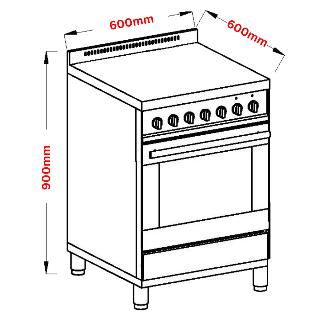Artusi AFC607W 60cm White Electric Ceramic Cooktop Freestanding Stove