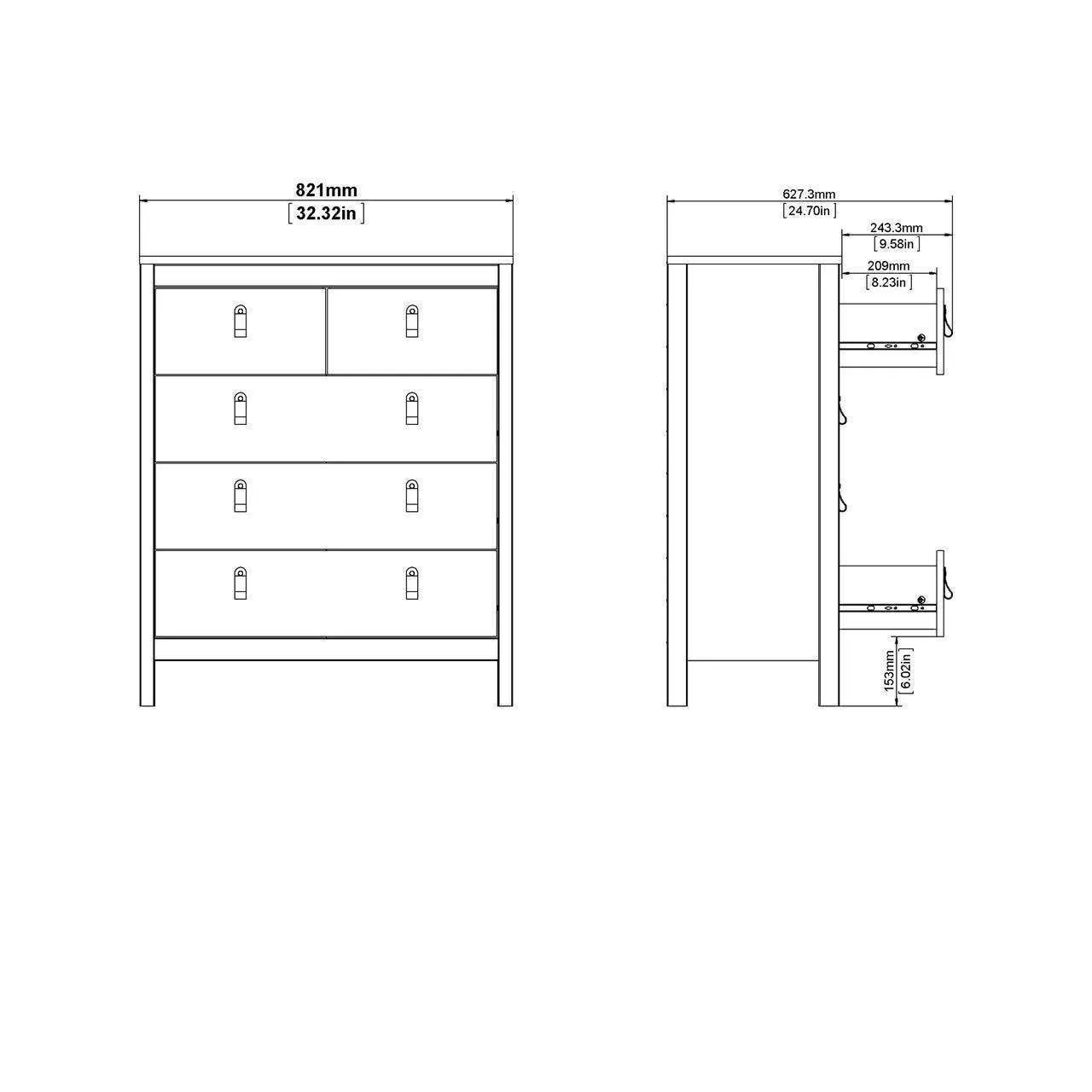 Barcelona Chest 3 2 drawers in White