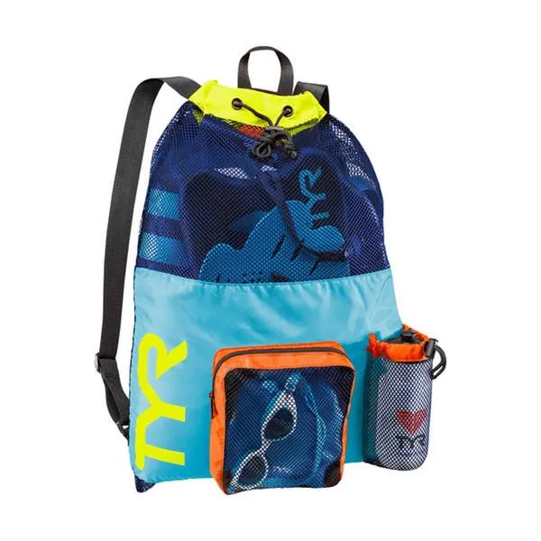 Big Mesh Mummy Backpack - Blue/Yellow