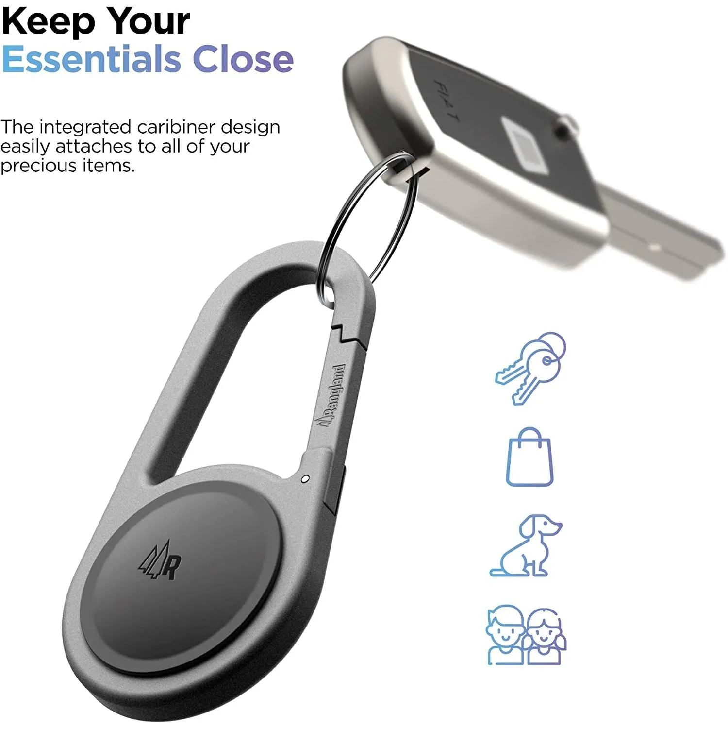 Carabiner AirTag Holder with Keychain