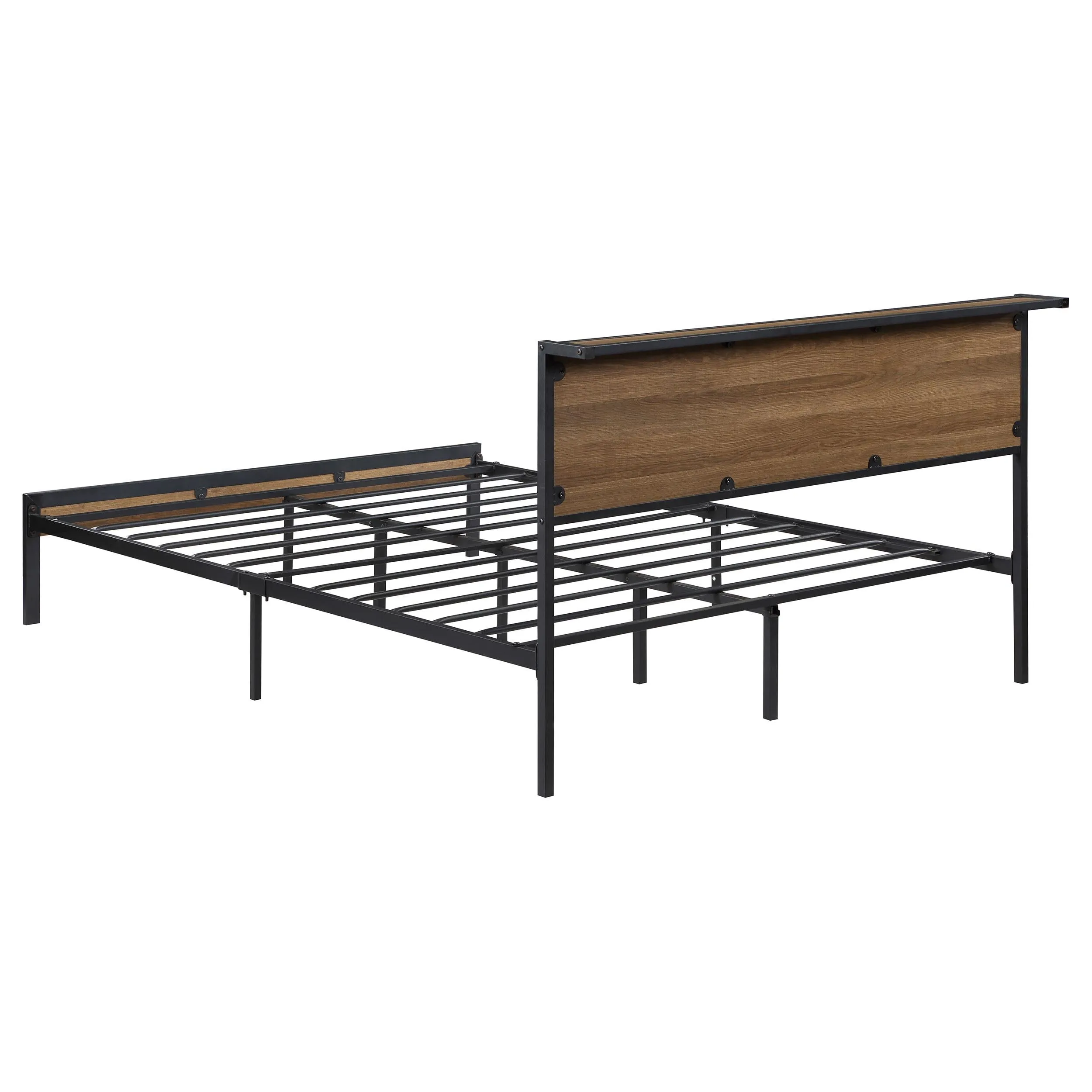 Coaster Furniture Ricky 302144Q Queen Platform Bed - Light Oak/Black