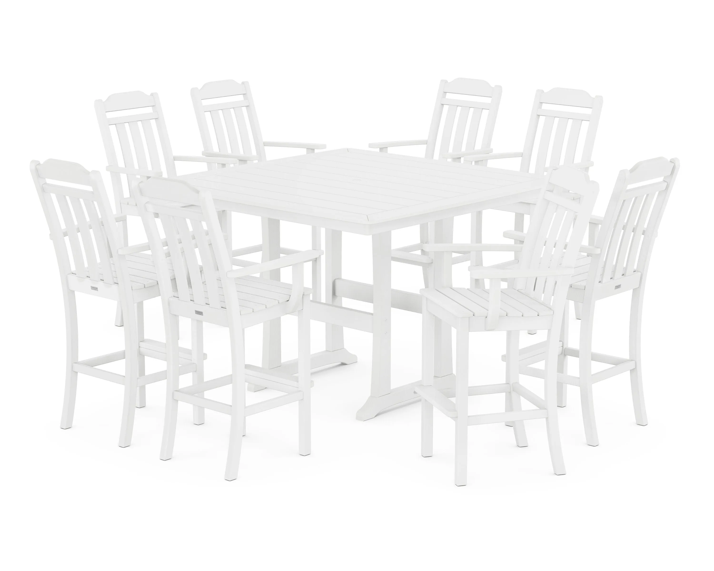 Cottage 9-Piece Bar Set with Trestle Legs