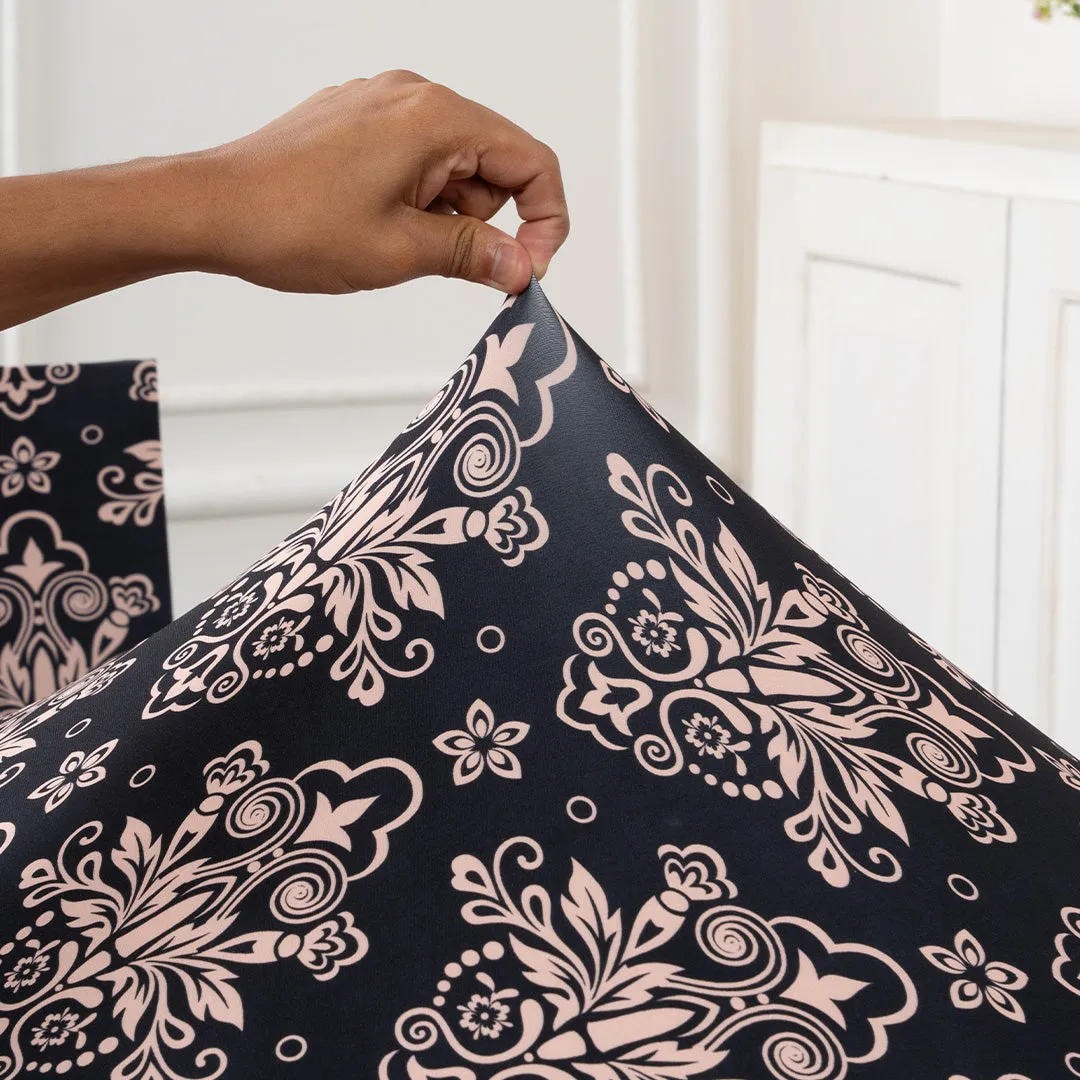DivineTrendz - Beige Black Elastic Chair & Table Covers