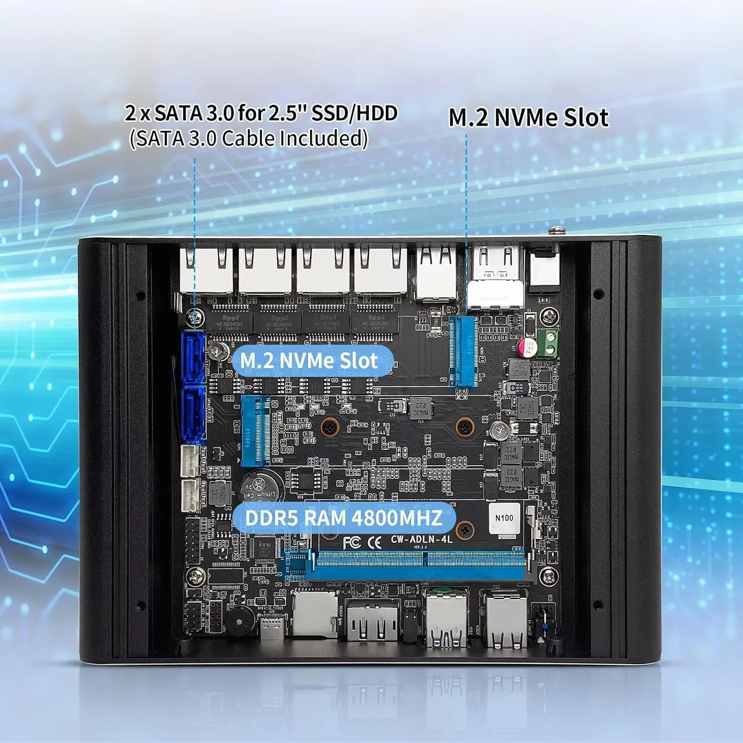 Firewall Mini PC I3 N355 (Up to 3.9Ghz), Fanless Network Appliance with 4 X 2.5Gbe I226-V, Win/Opnsense