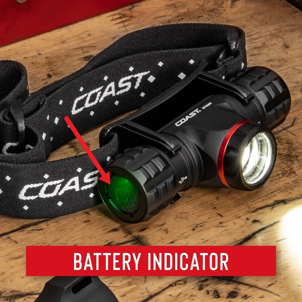 Headlamp - COAST XPH30R 1000 Lumen Rechargeable Dual Power Magnetic LED Headlamp, 30611
