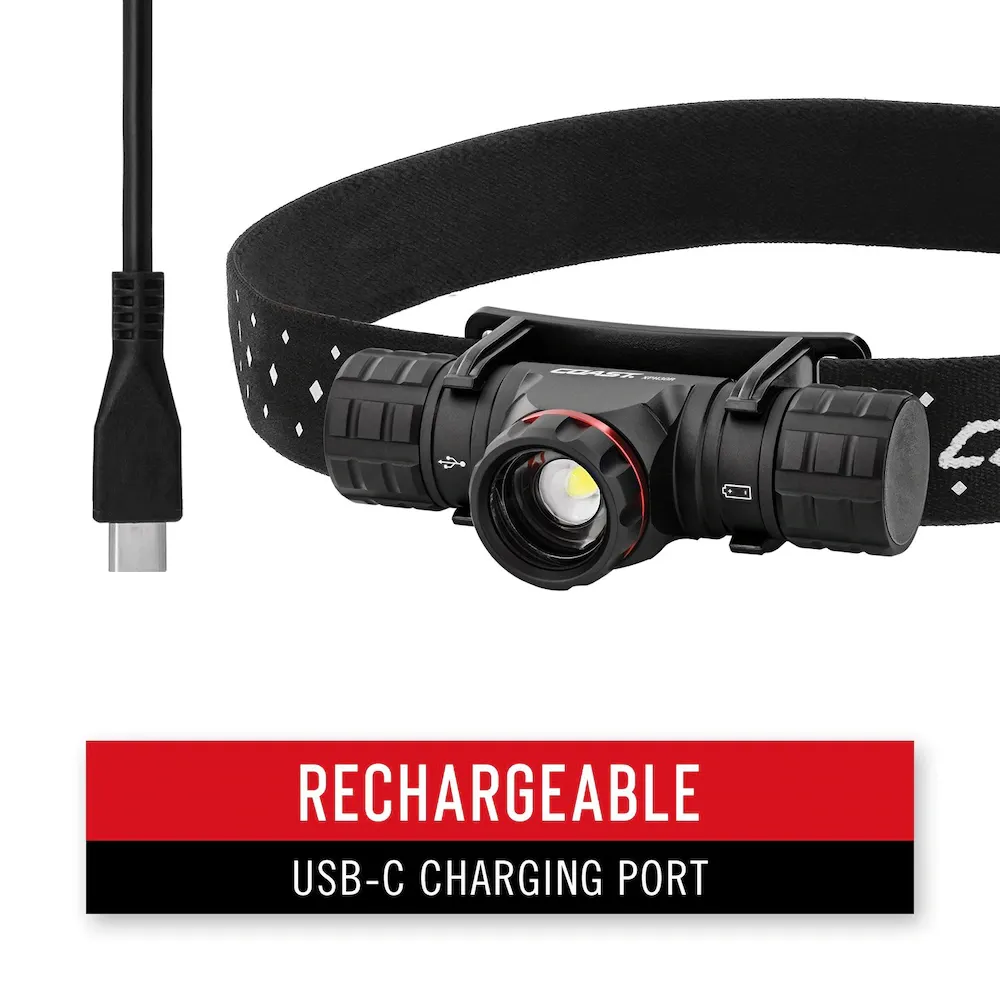 Headlamp - COAST XPH30R 1000 Lumen Rechargeable Dual Power Magnetic LED Headlamp, 30611