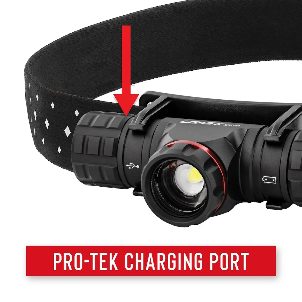 Headlamp - COAST XPH30R 1000 Lumen Rechargeable Dual Power Magnetic LED Headlamp, 30611