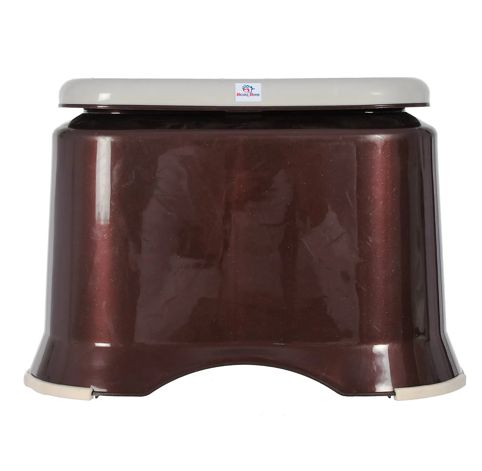 Heart Home Kuber Industries Kuber Industries Ultra 10 Anti-Slip Plastic Stool for Bathroom, Kitchen, Bedroom, Toy Room&Living Room (Brown)-46Hh0142, Standard