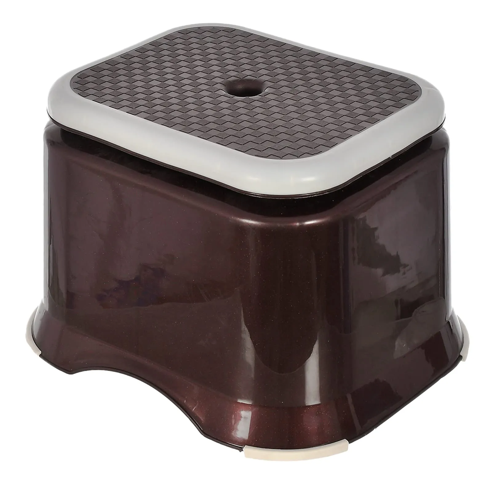 Heart Home Kuber Industries Kuber Industries Ultra 10 Anti-Slip Plastic Stool for Bathroom, Kitchen, Bedroom, Toy Room&Living Room (Brown)-46Hh0142, Standard