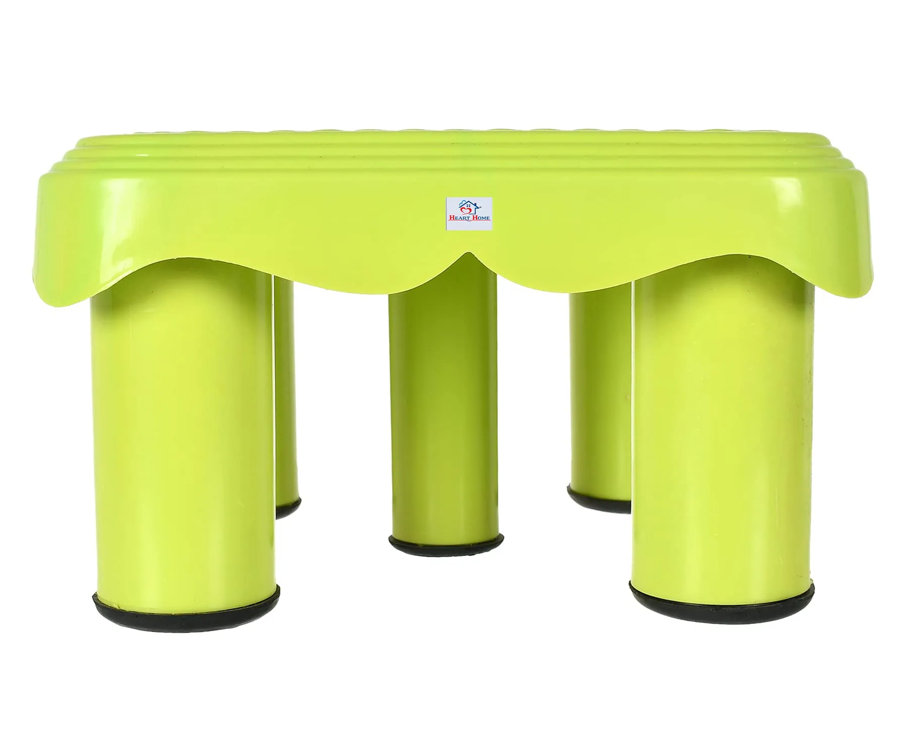 Heart Home Portable,Lightweight, Comfortable Plastic Seating Stool/Patla (Yellow)
