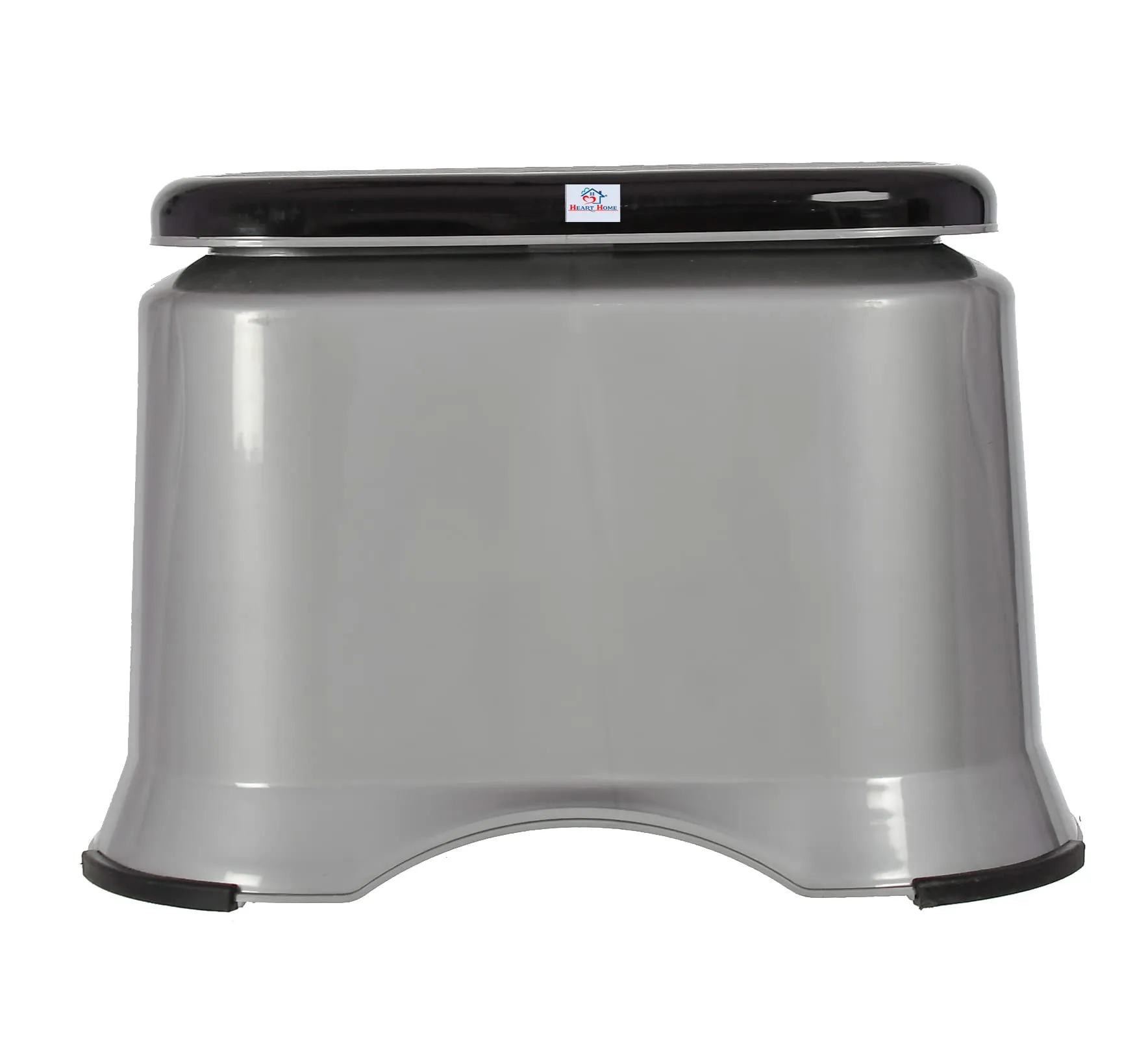 Heart Home Ultra 10 Anti-Slip Plastic Stool for Bathroom, Kitchen, Bedroom, Toy Room and Living Room (Grey)-46HH0146, Standard