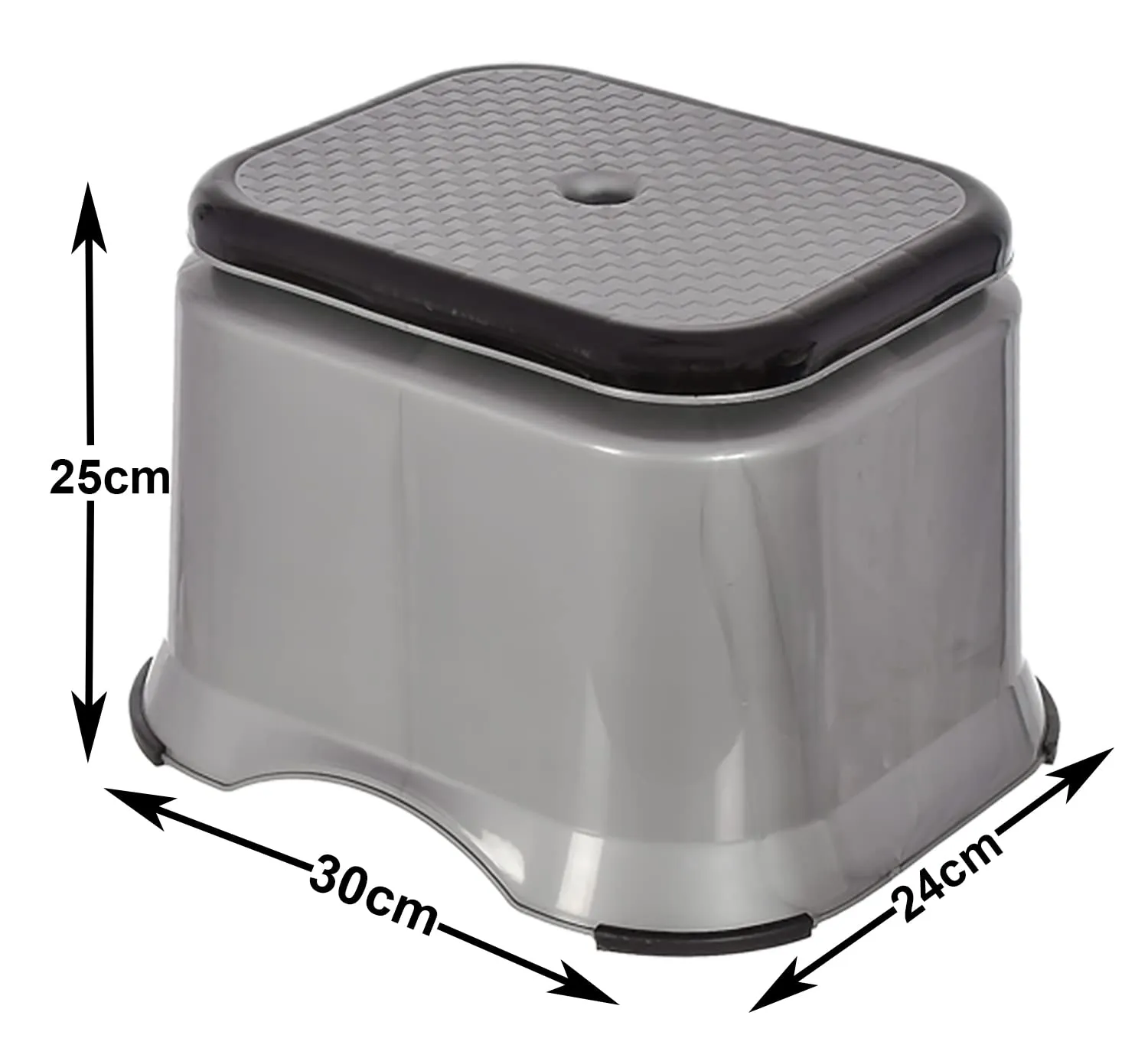 Heart Home Ultra 10 Anti-Slip Plastic Stool for Bathroom, Kitchen, Bedroom, Toy Room and Living Room (Grey)-46HH0146, Standard