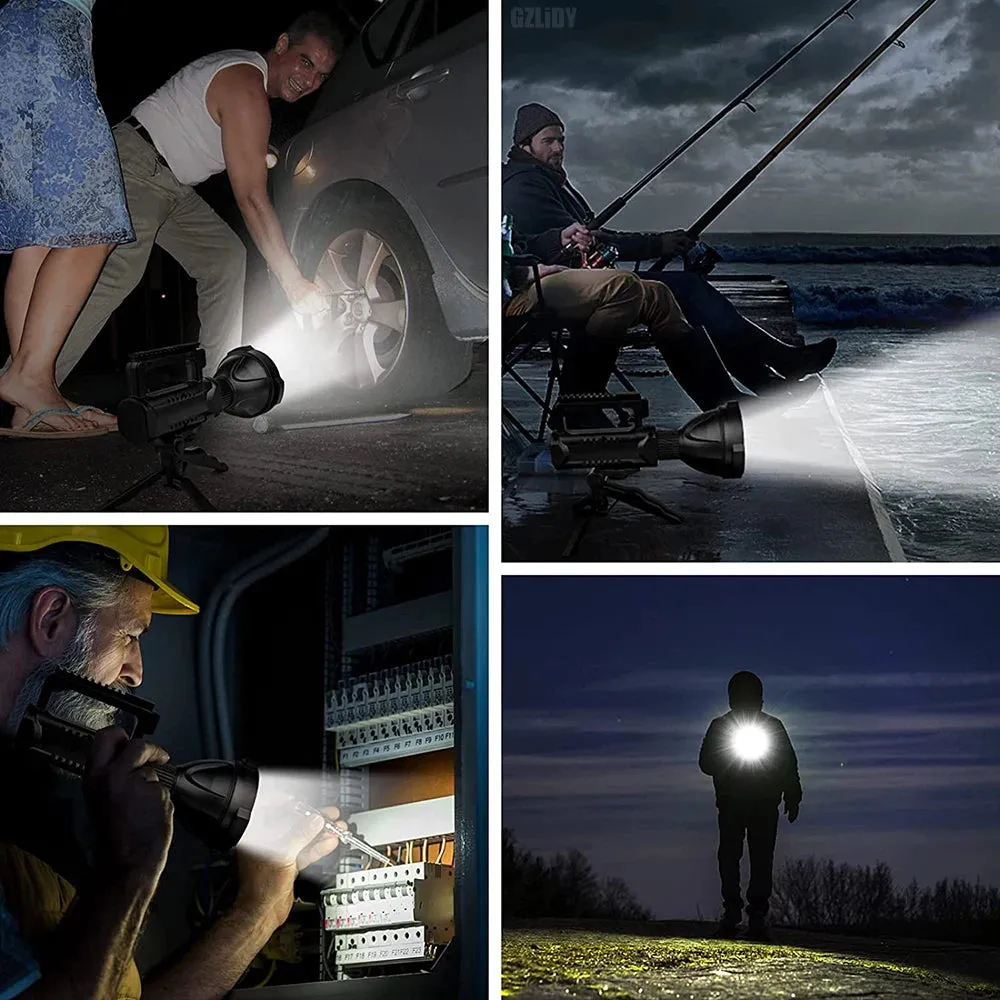 High Power LED Flashlight Powerful XHP70 Torch Waterproof Fishing Lantern USB Rechargeable Spotlight Searchlight Camping Lamp