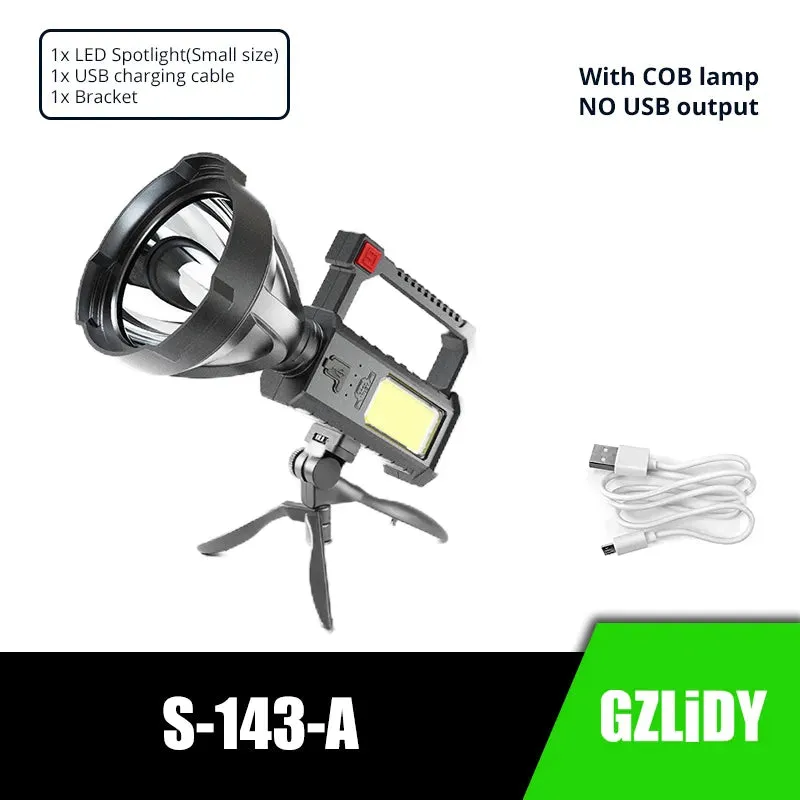 High Power LED Flashlight Powerful XHP70 Torch Waterproof Fishing Lantern USB Rechargeable Spotlight Searchlight Camping Lamp