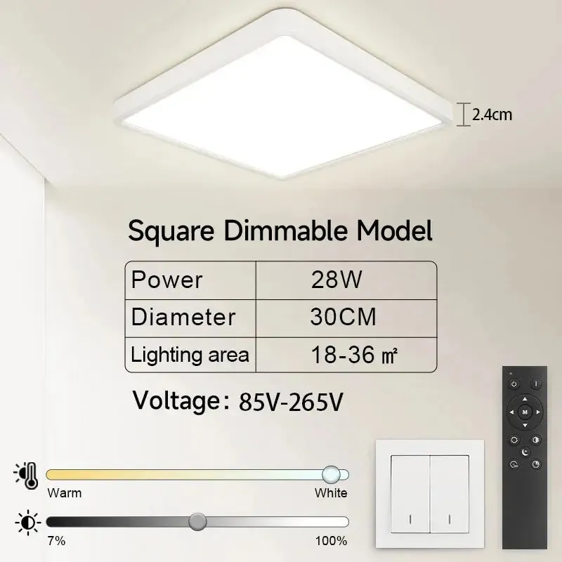 Housing Led Ceiling Lamp Home Ultra Bright for Living Room Dimmable LED Panel Lamp for Bedroom Kitchen Corridor Ceil Lighting