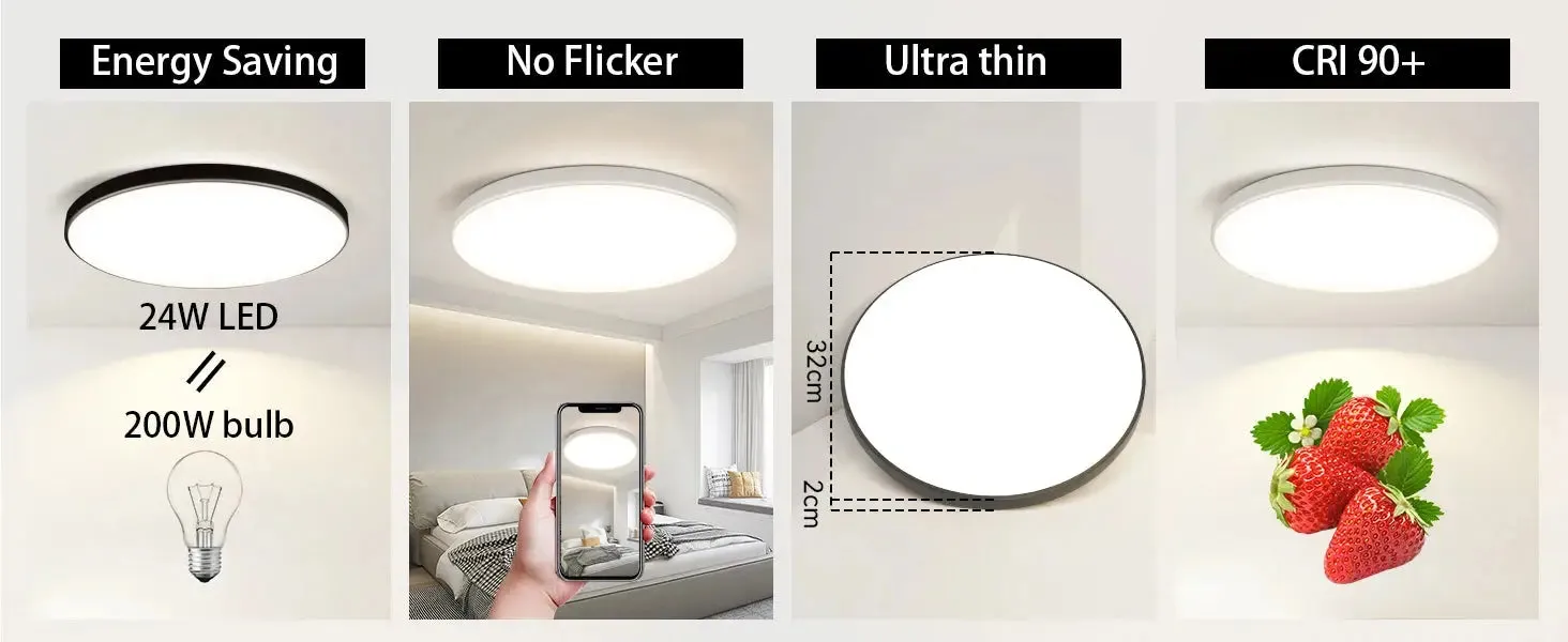 Housing Led Ceiling Lamp Home Ultra Bright for Living Room Dimmable LED Panel Lamp for Bedroom Kitchen Corridor Ceil Lighting