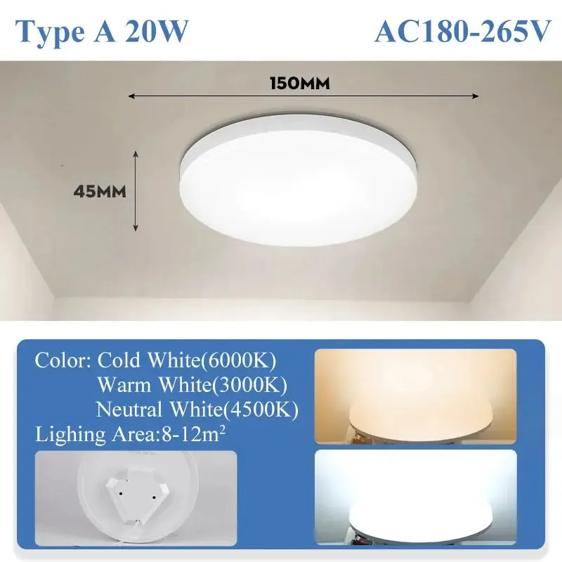 Housing Led Ceiling Lamp Home Ultra Bright for Living Room Dimmable LED Panel Lamp for Bedroom Kitchen Corridor Ceil Lighting