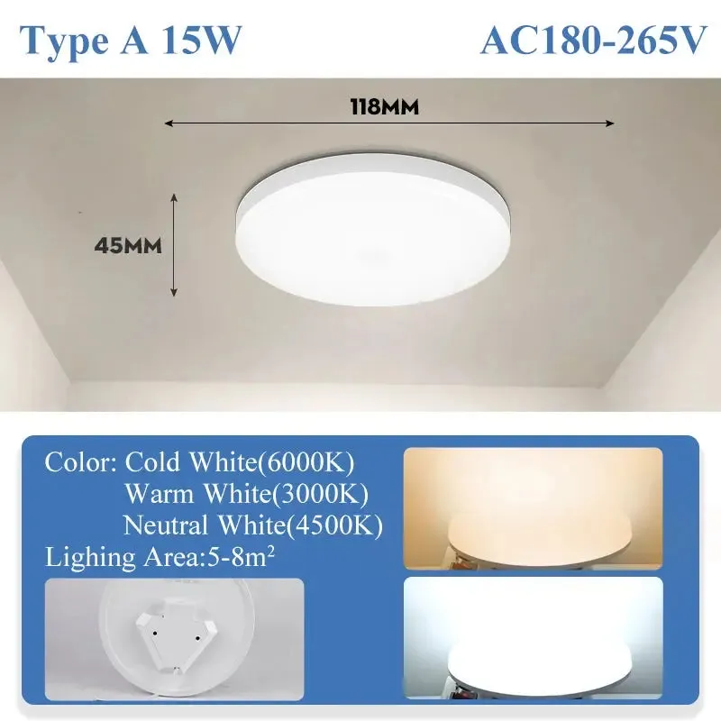 Housing Led Ceiling Lamp Home Ultra Bright for Living Room Dimmable LED Panel Lamp for Bedroom Kitchen Corridor Ceil Lighting