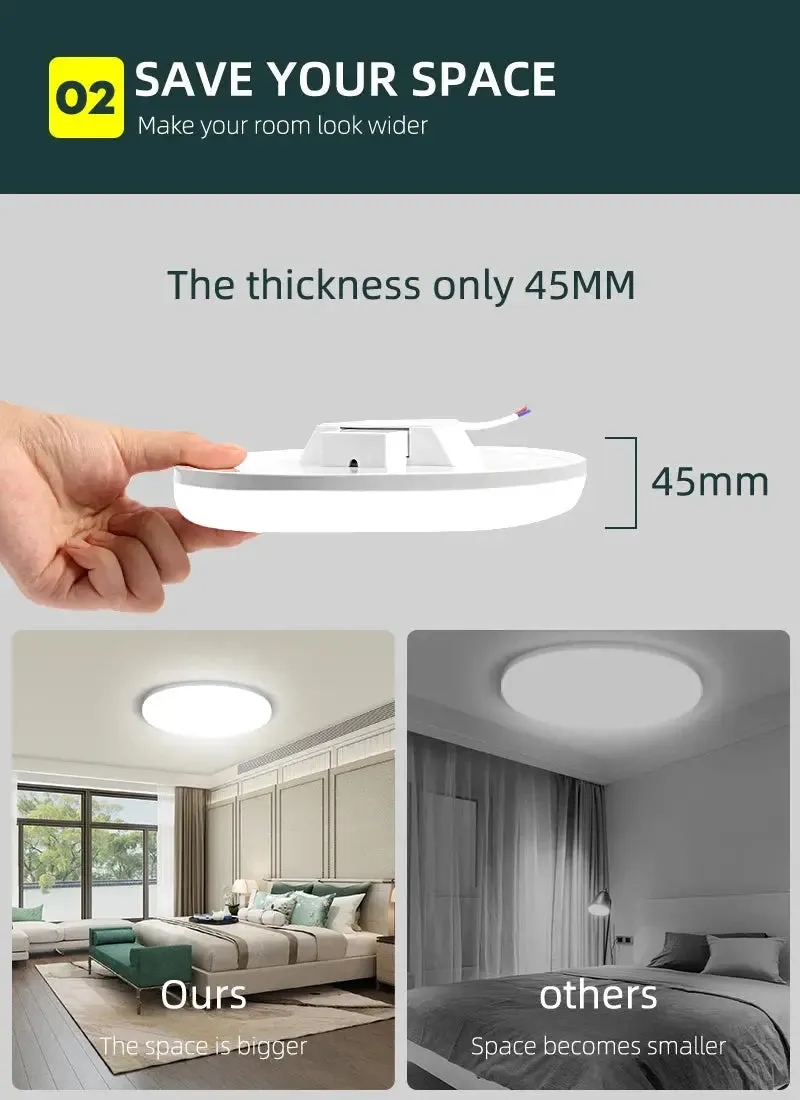 Housing Led Ceiling Lamp Home Ultra Bright for Living Room Dimmable LED Panel Lamp for Bedroom Kitchen Corridor Ceil Lighting
