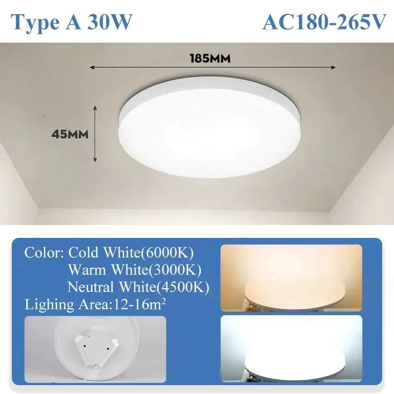 Housing Led Ceiling Lamp Home Ultra Bright for Living Room Dimmable LED Panel Lamp for Bedroom Kitchen Corridor Ceil Lighting