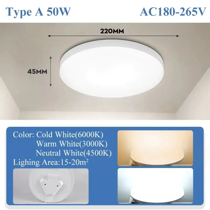 Housing Led Ceiling Lamp Home Ultra Bright for Living Room Dimmable LED Panel Lamp for Bedroom Kitchen Corridor Ceil Lighting