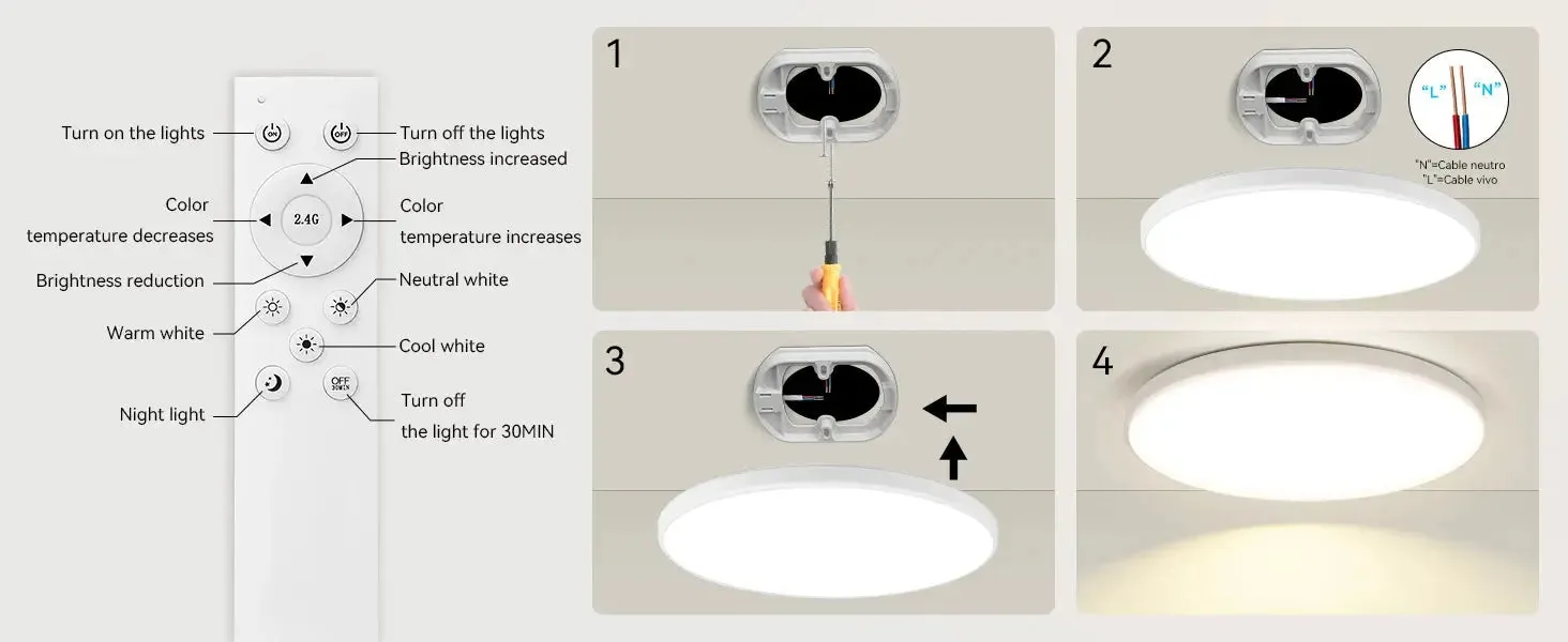 Housing Led Ceiling Lamp Home Ultra Bright for Living Room Dimmable LED Panel Lamp for Bedroom Kitchen Corridor Ceil Lighting