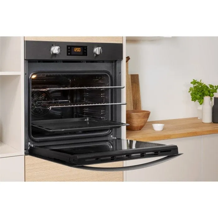 Indesit IFW3841PIX Multifunction Electric Built-in Single Oven With Pyrolytic Cleaning - Stainless Steel