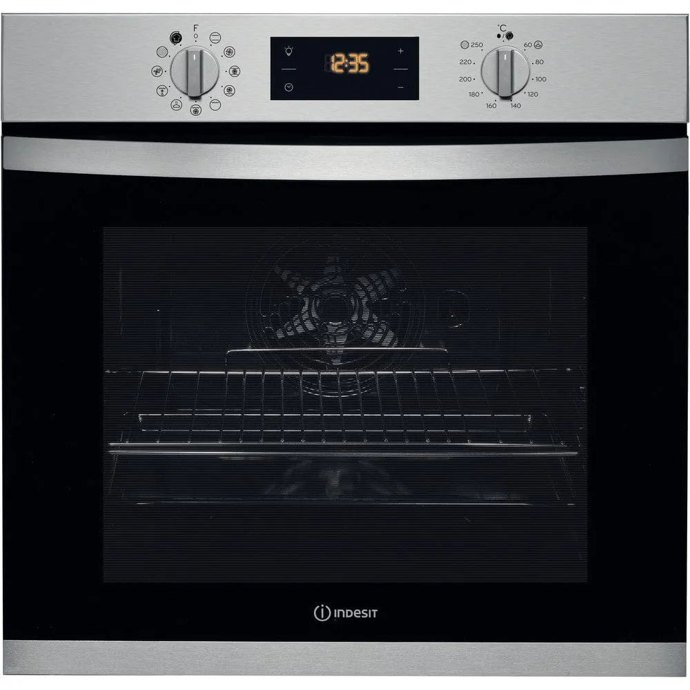 Indesit IFW3841PIX Multifunction Electric Built-in Single Oven With Pyrolytic Cleaning - Stainless Steel