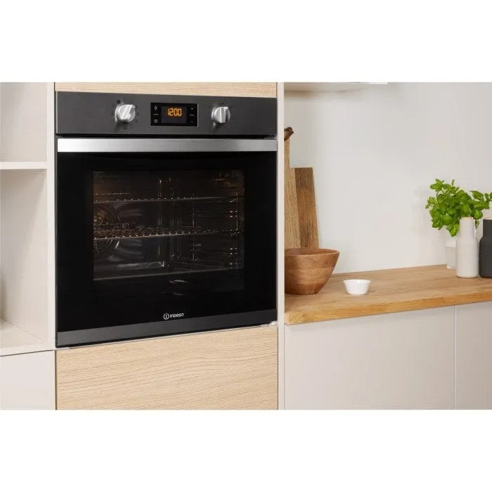Indesit IFW3841PIX Multifunction Electric Built-in Single Oven With Pyrolytic Cleaning - Stainless Steel
