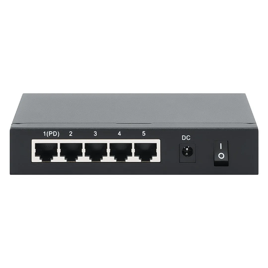 Intellinet Poe-Powered 5-Port Gigabit Switch With Poe Passthrough, 4 X Pse Poe Ports, 1 X Pd Poe Port, Ieee 802.3At/Af P