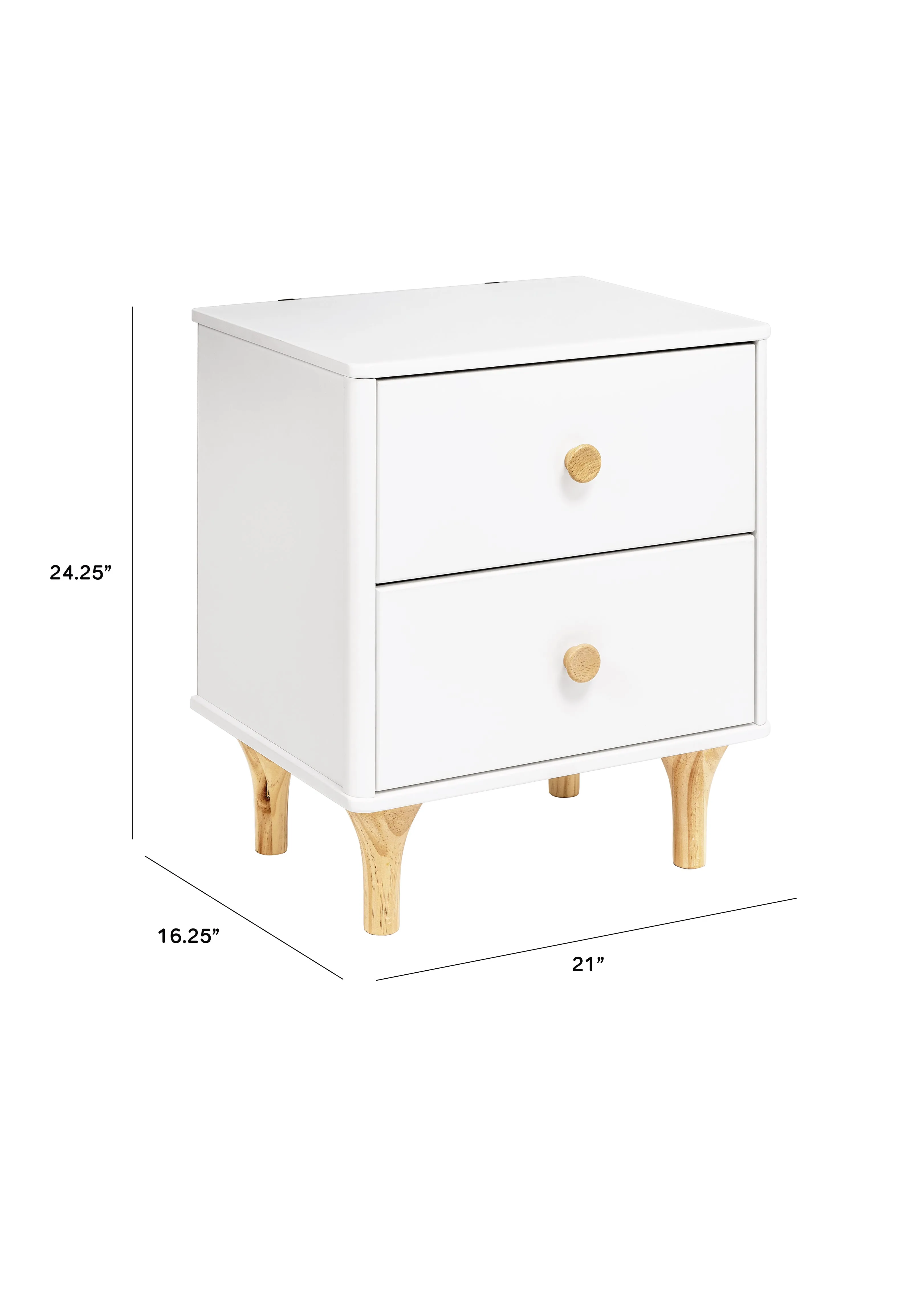 LOLLY NIGHTSTAND WITH USB PORT - WHITE/WASHED NATURAL