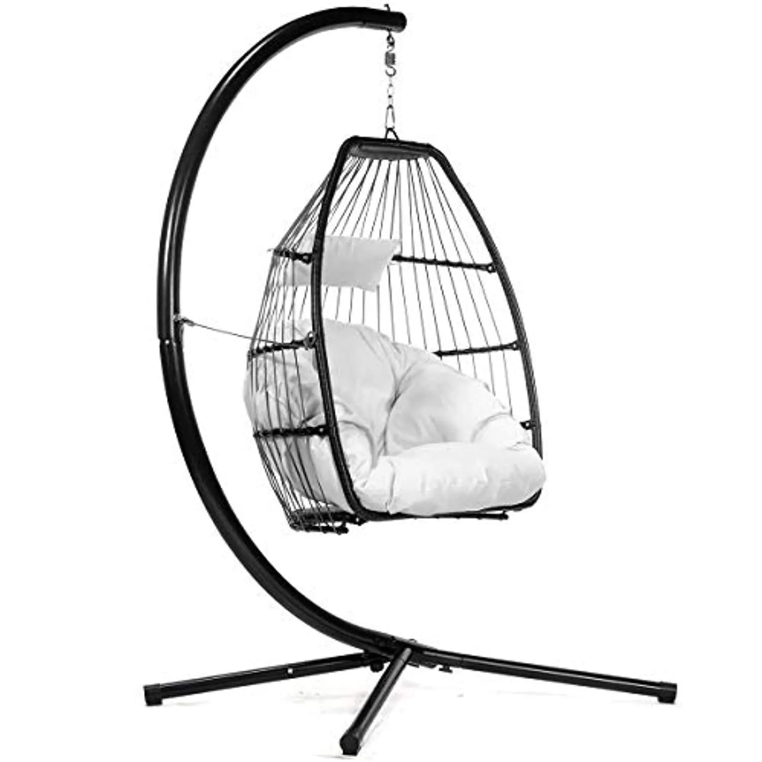 Luxury Wicker Hanging Chair - Swing Patio Egg Chair UV Resistant