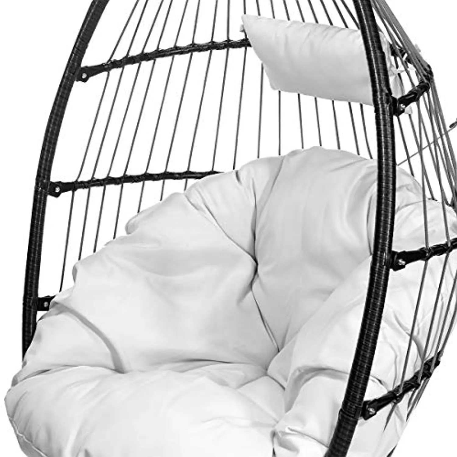 Luxury Wicker Hanging Chair - Swing Patio Egg Chair UV Resistant