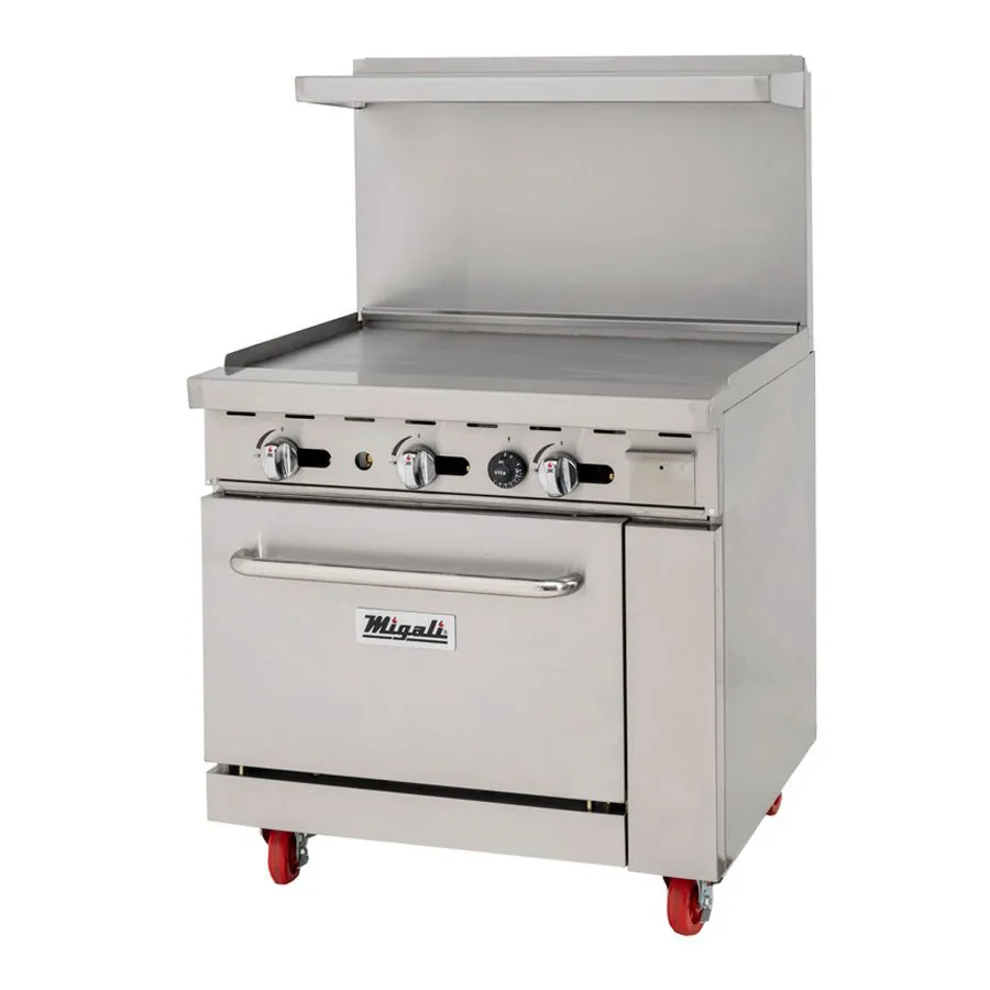 Migali C-RO-36G-NG 36" Natural Gas Range Griddle with Oven - 102,000 BTU