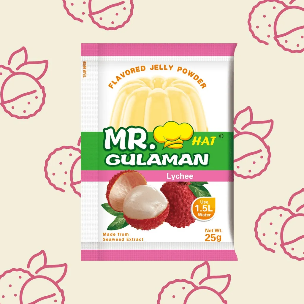 Mr. Hat Gulaman Flavored Lychee 10pcs Pack × 25g
