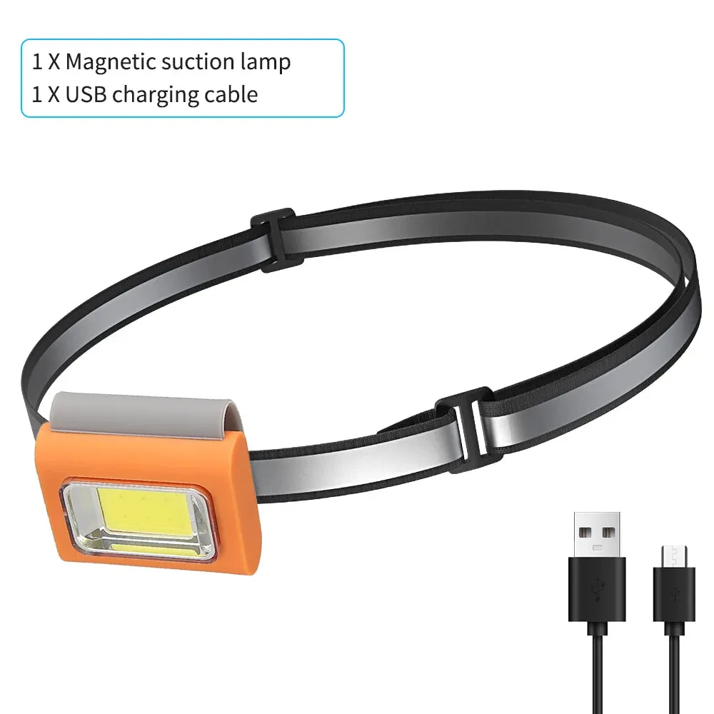 Multifunctional LED Portable Light With Magnetic Charging Light Clothes Clip Running Light Silicone Work Strong Light Headlamp