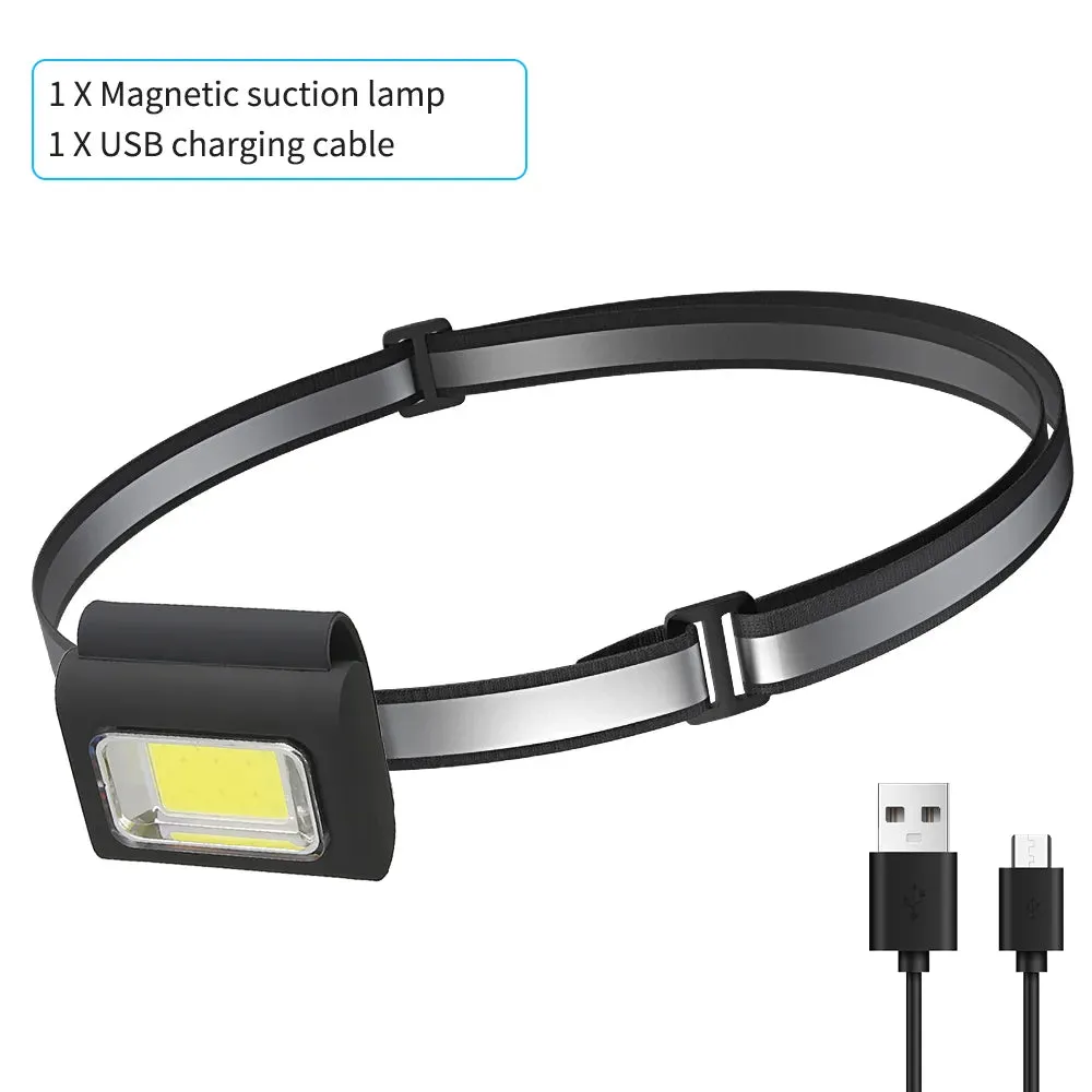 Multifunctional LED Portable Light With Magnetic Charging Light Clothes Clip Running Light Silicone Work Strong Light Headlamp