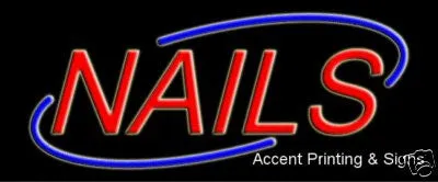 Nails Swirl Handcrafted High Impact Energy Efficient Real GlassTube Neon Sign