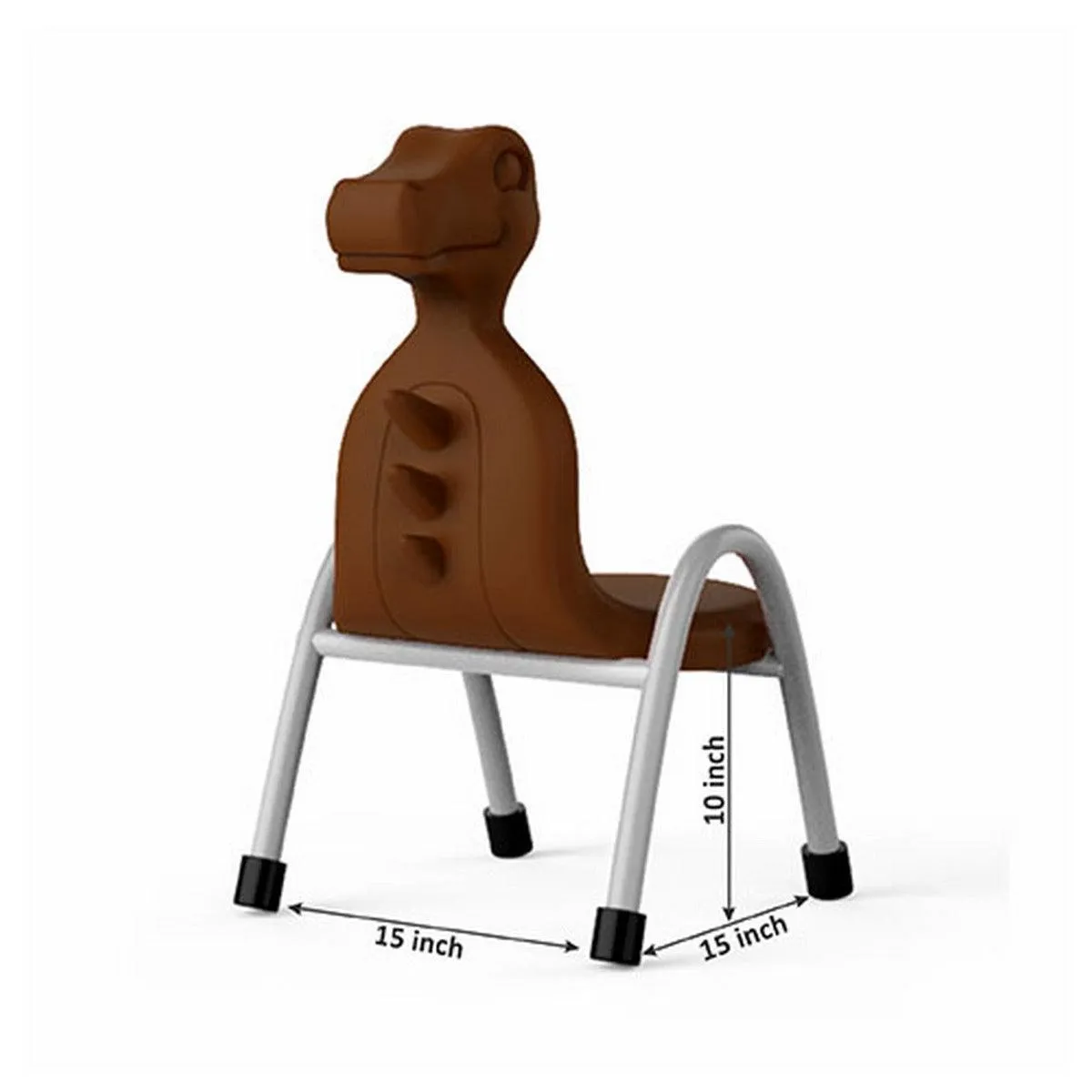 Ok Play Dino Chair, Study Chair, Sturdy And Durable Chair, Plastic Chair, Perfect For Home, Creches And School, Brown, 5 to 10 Years, Height 10 Inches