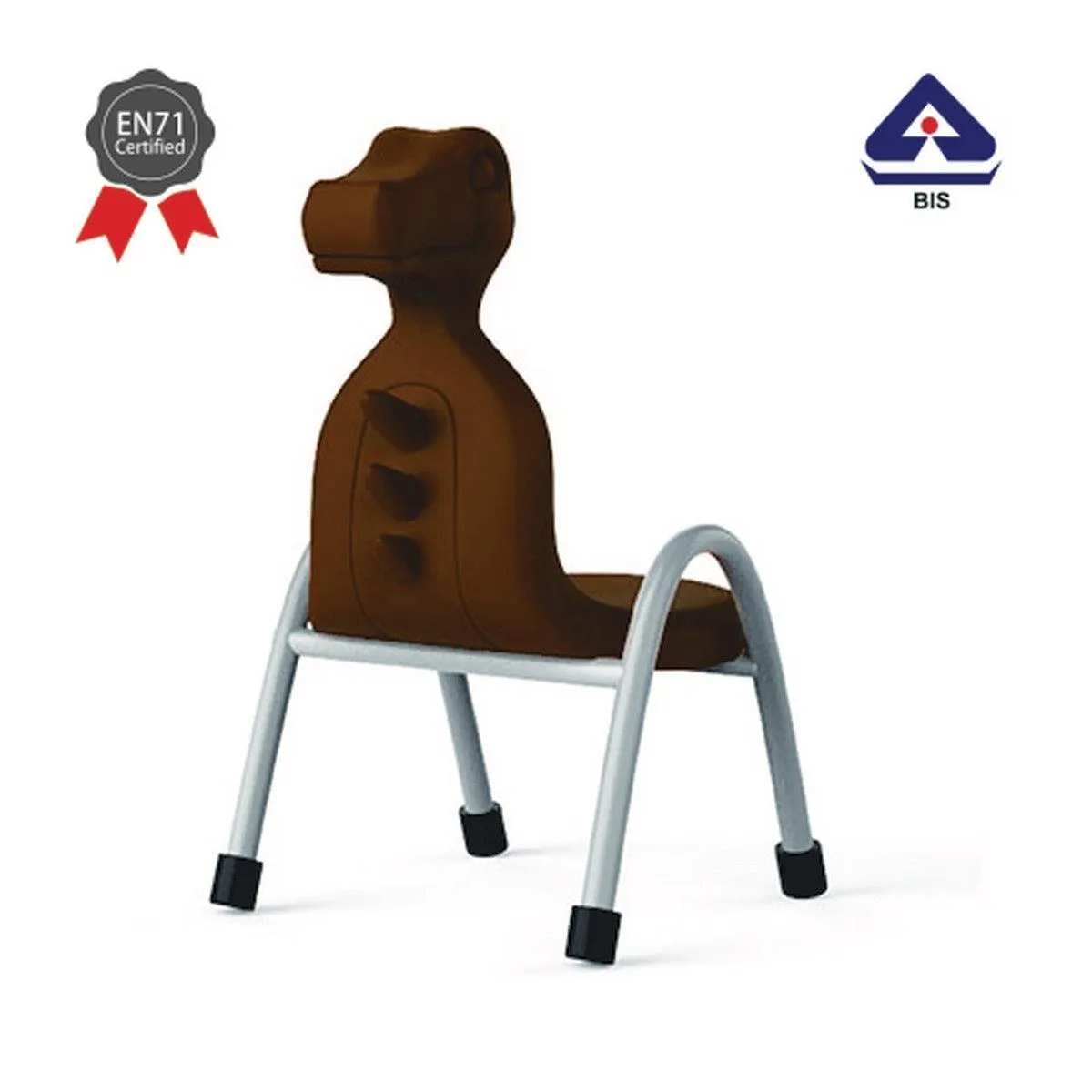 Ok Play Dino Chair, Study Chair, Sturdy And Durable Chair, Plastic Chair, Perfect For Home, Creches And School, Brown, 5 to 10 Years, Height 10 Inches