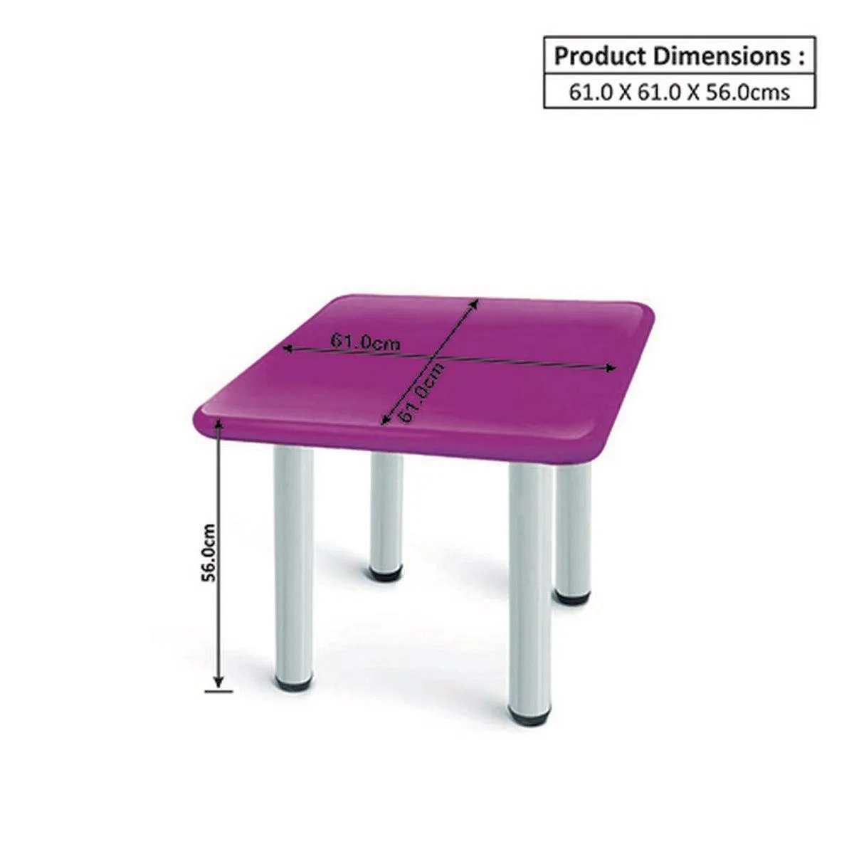 Ok Play Square Table, Smooth & Rounded Edges For Safety, Perfect For Home And School, Voilet, 2 to 4 Years